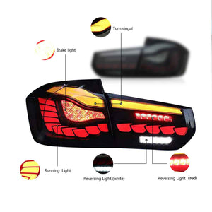 For 2013-2018 BMW 3 Series F30 F35 F80 Led Tail Lights With Start-up Animation(Smoked/Red) - TT-ABC