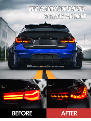 For 2013-2019 BMW 3-Series F30 F35 F80 M3 LED Tail Lights with Sequential Indicator - TT-ABC