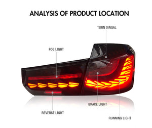 For 2013-2019 BMW 3-Series F30 F35 F80 M3 Led Tail Lights with Sequential Indicator - TT-ABC