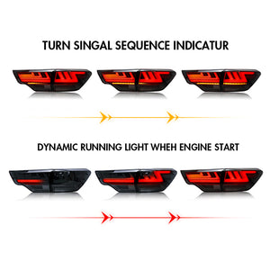 For 2014-2019 Toyota Highlander Led Tail Lights (Smoked/Red) - TT-ABC