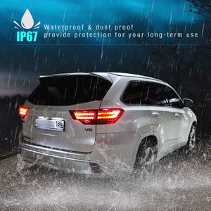 For 2014-2019 Toyota Highlander Led Tail lights Assembly, Start-Up Animation Rear lights (Smoked/Red) - TT-ABC