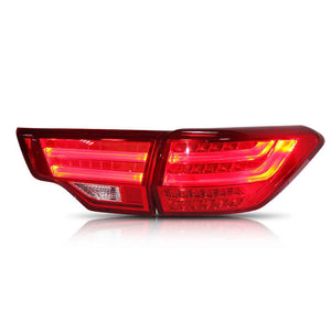 For 2014-2019 Toyota Highlander Led Tail lights Assembly, Start-Up Animation Rear lights (Smoked/Red) - TT-ABC