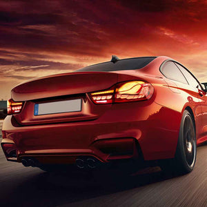 For 2014-2020 BMW F32 F33 F82 F83 M4 4 Series Led Tail Lights - Dragon Scale Tail Lights (Smoked/Red) - TT-ABC