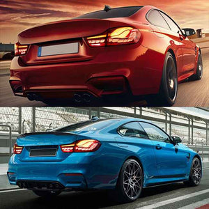 For 2014-2020 BMW F32 F33 F82 F83 M4 4 Series Led Tail Lights - Dragon Scale Tail Lights (Smoked/Red) - TT-ABC