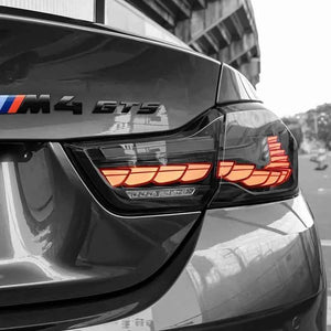 For 2014-2020 BMW F32 F33 F82 F83 M4 4 Series Led Tail Lights - Dragon Scale Tail Lights (Smoked/Red) - TT-ABC