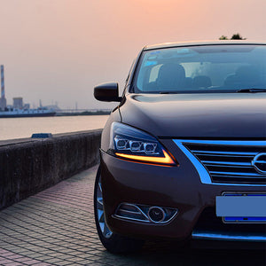 For 2012-2015 Nissan sylphy Led headlight assembly with LED daytime running lights (a touch of blue running steering) - TT-ABC