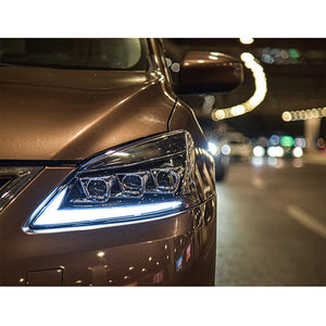 For 2012-2015 Nissan sylphy Led headlight assembly with LED daytime running lights (a touch of blue running steering) - TT-ABC