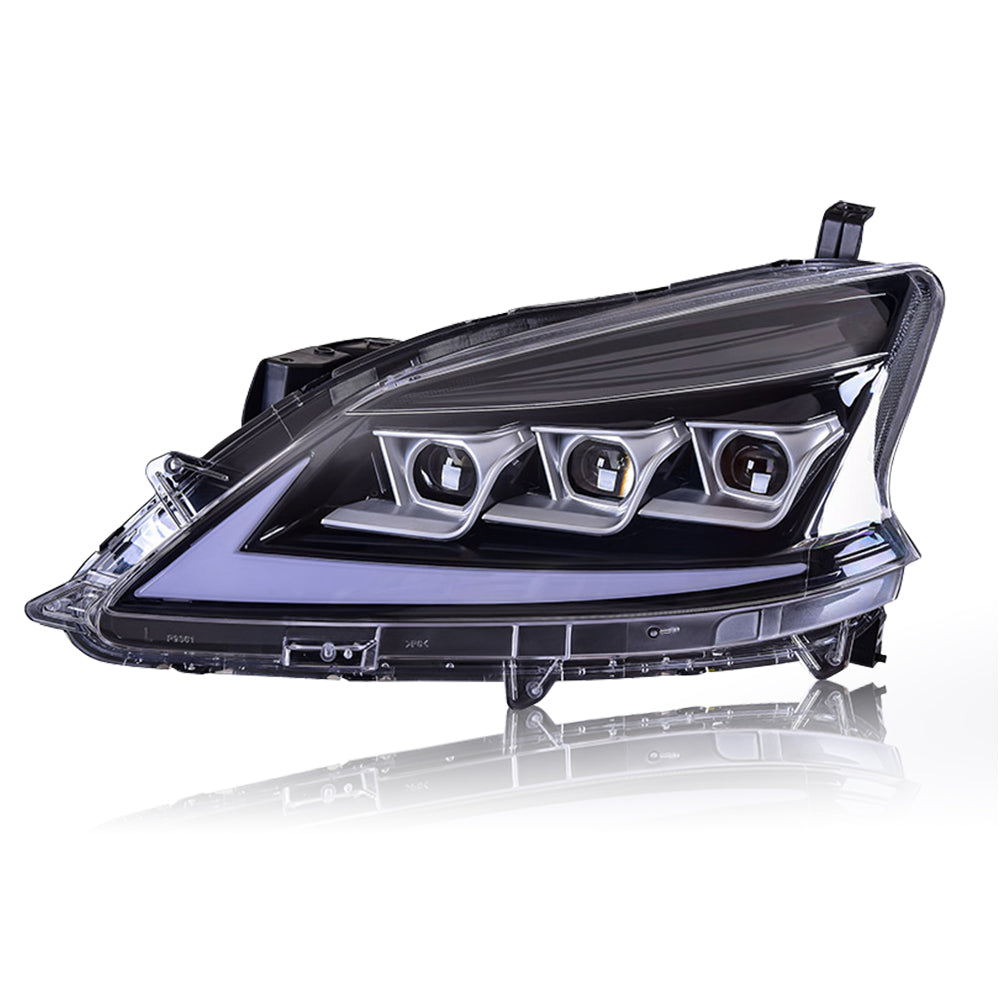 For 2012-2015 Nissan sylphy Led headlight assembly with LED daytime running lights (a touch of blue running steering) - TT-ABC