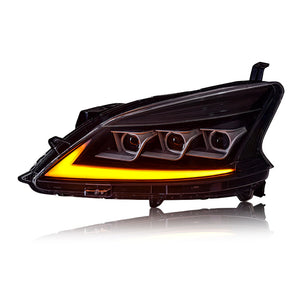 For 2012-2015 Nissan sylphy Led headlight assembly with LED daytime running lights (a touch of blue running steering) - TT-ABC