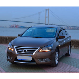 For 2012-2015 Nissan sylphy Led headlight assembly with LED daytime running lights (a touch of blue running steering) - TT-ABC