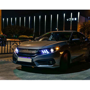 For 2016-2020 Honda Civic 10th Gen Led headlight(Mustang design) - TT-ABC