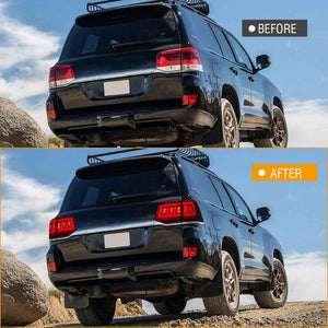 TT-ABC LED Tail Lights for 2016-2020 Toyota Land Cruiser LC200 – Smoked/Red, Start-up Animation Rear Lamps - TT-ABC