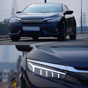 For 2016-2021 Honda Civic 10th Gen Led Headlights Assembly, Hatchback Coupe Sedan Sport - TT-ABC