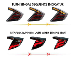 For 2016-2021 Honda Civic 2 door hatchback tail lights(Smoked/Red) - TT-ABC