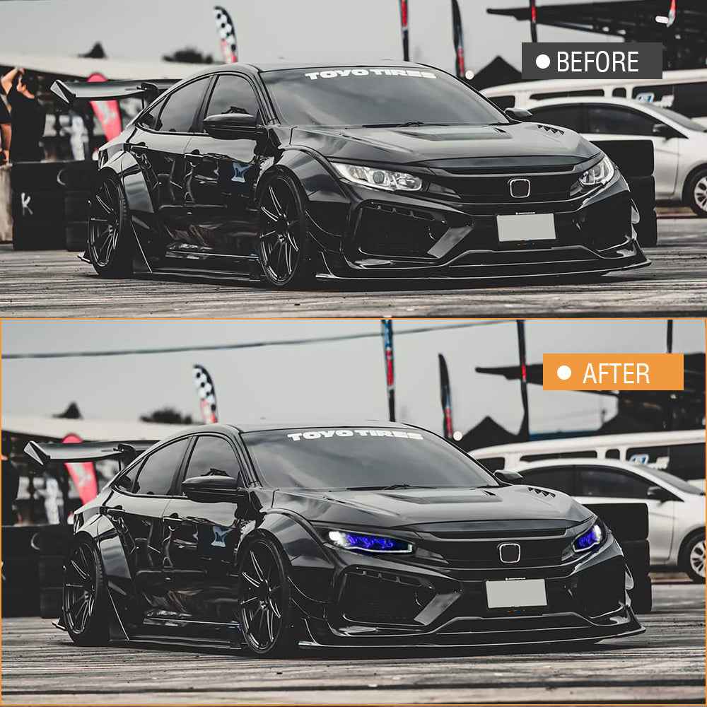 For 2016-2021 Honda Civic Headlights Assembly, Hatchback Coupe Sedan 10th Gen Led Headlight (Left Hand Drive) - TT-ABC