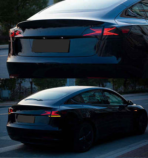 TT-ABC LED Tail Lights for 2017-2022 Tesla Model 3 & Model Y Smoked LED Tail Lights (X-Men series Style) - TT-ABC