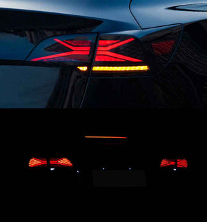 TT-ABC LED Tail Lights for 2017-2022 Tesla Model 3 & Model Y Smoked LED Tail Lights (X-Men series Style) - TT-ABC