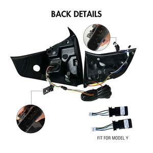 TT-ABC LED Tail Lights for 2017-2022 Tesla Model 3 & Model Y Smoked LED Tail Lights (X-Men series Style) - TT-ABC