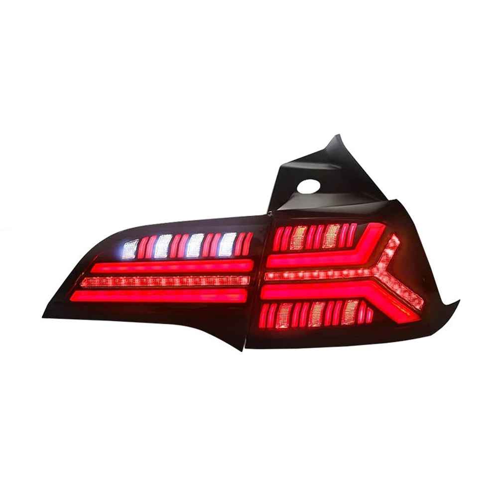 For 2017-2022 Tesla Model 3/Y Led Tail Light, Streamlined LED Sequential Turn(New Fish Bone) - TT-ABC