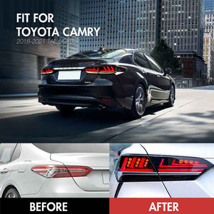 TT-ABC LED Tail Lights for 2018-2024 Toyota Camry – Smoked/Red/Clear Lens Rear Lamps - TT-ABC
