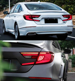 For 2018-2022 Honda Accord Smoked Dynamic Tail Lights With Start-up Animation Rear Lights Assembly - TT-ABC