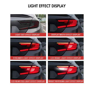 For 2018-2022 Honda Accord Smoked Dynamic Tail Lights With Start-up Animation Rear Lights Assembly - TT-ABC
