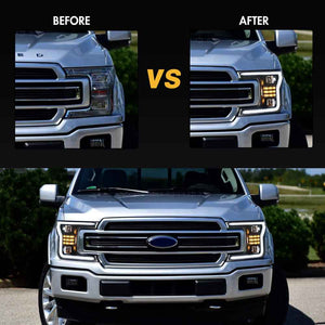 TT-ABC LED Headlights for 2018–2021 Ford F-150 LED Projector Headlights Assembly with Amber Sequential Turn Signals - TT-ABC