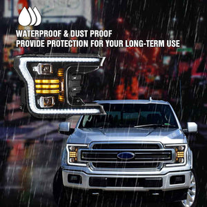 TT-ABC LED Headlights for 2018–2021 Ford F-150 LED Projector Headlights Assembly with Amber Sequential Turn Signals - TT-ABC