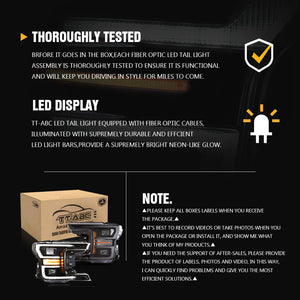 For 2018-2021 Ford F150 Headlights Assembly, Led Projector Headlight (Clear) - TT-ABC