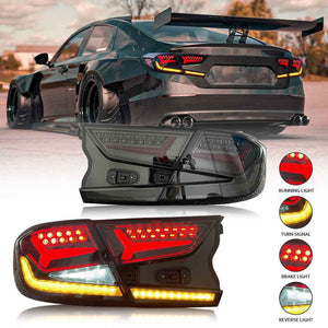 For 2018-2021 Honda Accord v5 Smoked Led Tail Lights (New Fish Bone) - TT-ABC
