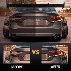 For 2018-2021 Honda Accord v5 Smoked Led Tail Lights (New Fish Bone) - TT-ABC