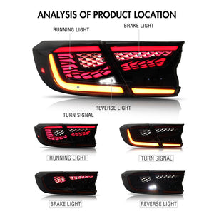 For 2018-2022 10th Gen Honda Accord Tail Lights LX/Sport/EX/EX-L/Touring/Hybrid, Smoke Dragon Ver - TT-ABC