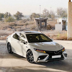 For 2018-2024 Toyota Camry LED Headlights, New Headlights Assembly Compatible LE SE XLE XSE TRD (Triple Projectors headlights) - TT-ABC