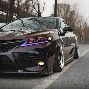 For 2018-2024 Toyota Camry LED Headlights, New Headlights Assembly Compatible LE SE XLE XSE TRD (Triple Projectors headlights) - TT-ABC