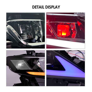 For 2018-2024 Toyota Camry LED Headlights, New Headlights Assembly Compatible LE SE XLE XSE TRD (Triple Projectors headlights) - TT-ABC