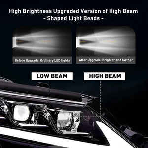 For 2018-2024 Toyota Camry LED Headlights, New Headlights Assembly Compatible LE SE XLE XSE TRD (Triple Projectors headlights) - TT-ABC