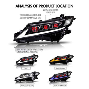 For 2018-2024 Toyota Camry LED Headlights, New Headlights Assembly Compatible LE SE XLE XSE TRD (Triple Projectors headlights) - TT-ABC