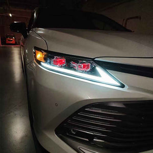 For 2018-2024 Toyota Camry LED Headlights, New Headlights Assembly Compatible LE SE XLE XSE(Dual Projector headlights) - TT-ABC