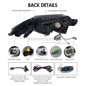 For 2018-2024 Toyota Camry LE SE XLE XSE TRD RGB Headlights(Clear refletor) - TT-ABC