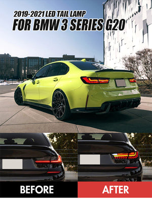 For 2019-2021 BMW 3 Series G20 G80 M3 GTS Led tail lights With Dragon Scales Start-up Animation - TT-ABC