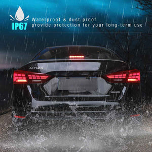 TT-ABC LED Tail Lights for 2019-2021 Nissan Altima – Smoked/Red, Start-up Animation Rear Lamps - TT-ABC