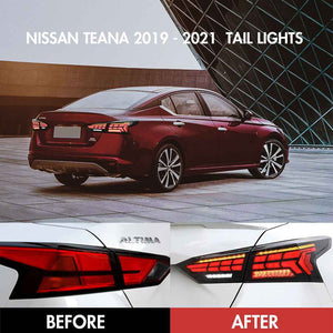 TT-ABC LED Tail Lights for 2019-2021 Nissan Altima – Smoked/Red, Start-up Animation Rear Lamps - TT-ABC