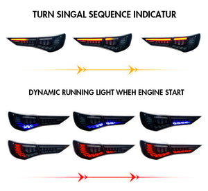 For 2019-2021 Nissan Sylphy/Sentra/Pulsar Led Tail Lights With Start Up Animation (A touch of blue) - TT-ABC
