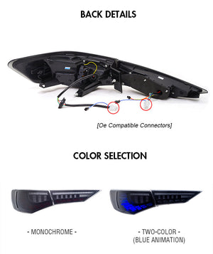 For 2019-2021 Nissan Sylphy/Sentra/Pulsar Led Tail Lights With Start Up Animation (A touch of blue) - TT-ABC