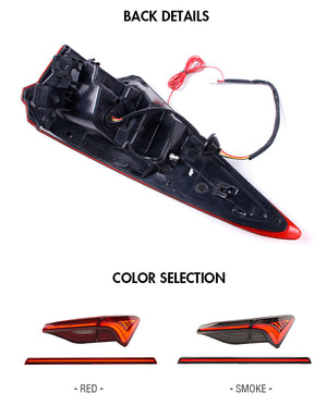 For 2019-2022 Toyota Avalon LED Tail Lights Assembly LED Rear Lamps (Smoked/Red) - TT-ABC