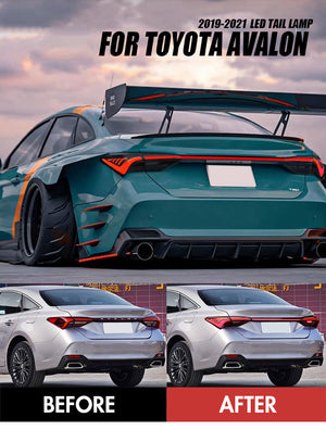 For 2019-2022 Toyota Avalon LED Tail Lights Assembly LED Rear Lamps (Smoked/Red) - TT-ABC