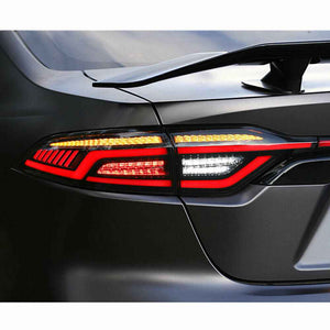 For 2020-2024 Toyota US Corolla LED Tail Lights with Sequential Breathing Turn Signal Replace OEM Dynamic Rear Lamps (Smoked/Red) - TT-ABC
