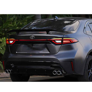 For 2020-2024 Toyota US Corolla LED Tail Lights with Sequential Breathing Turn Signal Replace OEM Dynamic Rear Lamps (Smoked/Red) - TT-ABC