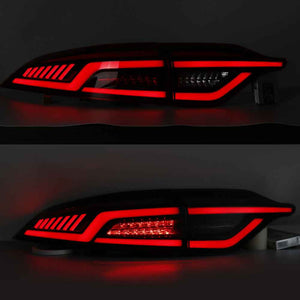 For 2020-2024 Toyota US Corolla LED Tail Lights with Sequential Breathing Turn Signal Replace OEM Dynamic Rear Lamps (Smoked/Red) - TT-ABC