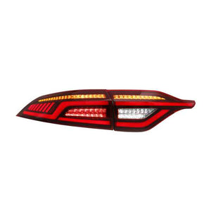 For 2020-2024 Toyota US Corolla LED Tail Lights with Sequential Breathing Turn Signal Replace OEM Dynamic Rear Lamps (Smoked/Red) - TT-ABC